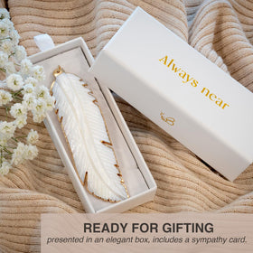 Bee! delicate angels-feather design evokes peace, ideal for memorial displays