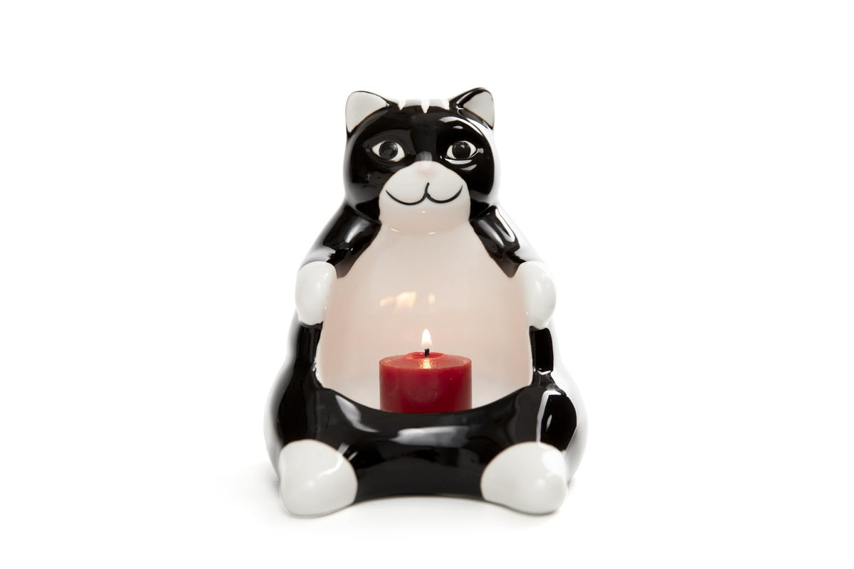 Bee! Ceramic Lazy Black Cat desk decor adds charm to your workspace.