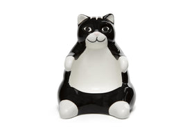 Bee! Ceramic Lazy Black Cat tealight holder creates warm ambient lighting.