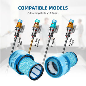 Bee Filter Dyson V12 filter replacement pack back view for storage and handling
