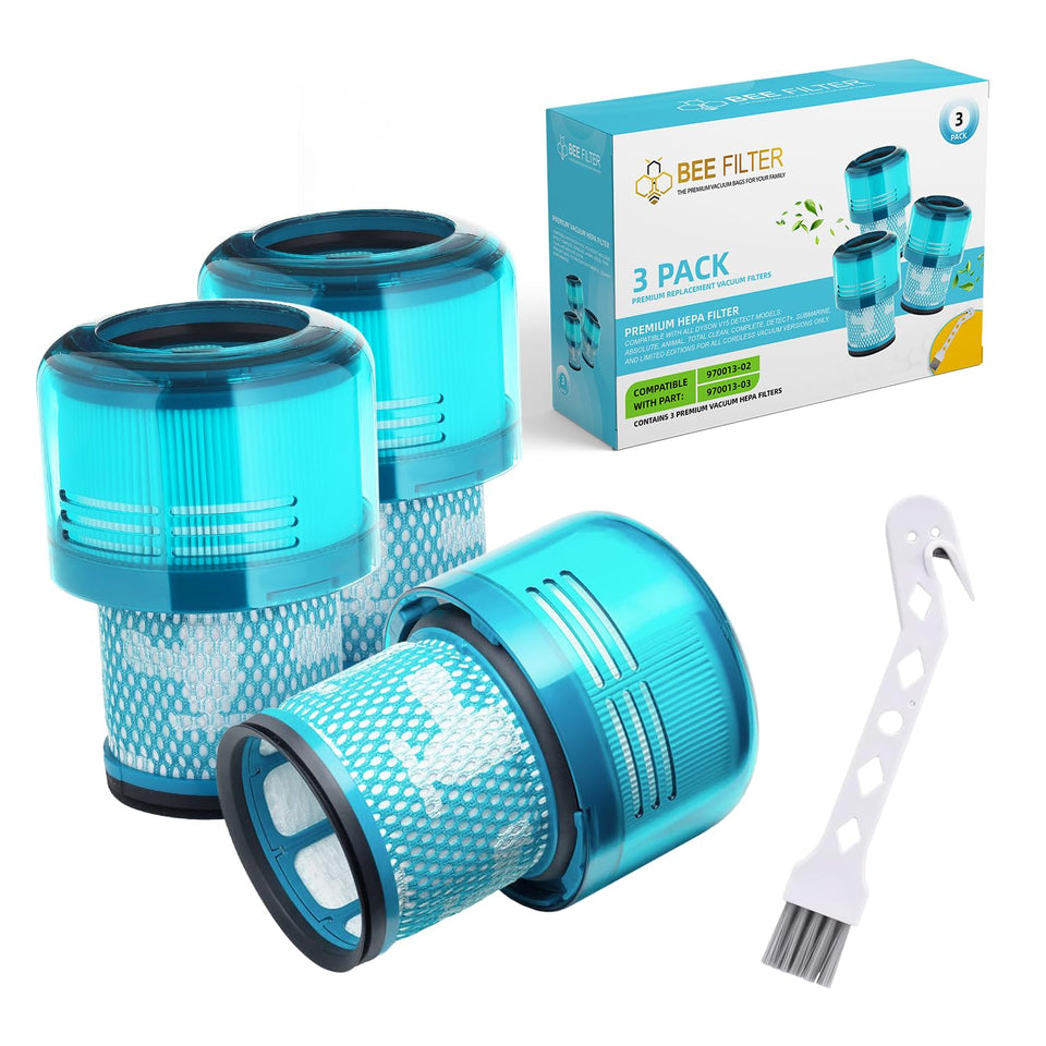 Bee Filter three-pack HEPA filters for Dyson V15 Detect with precise fit and strong dust capture.
