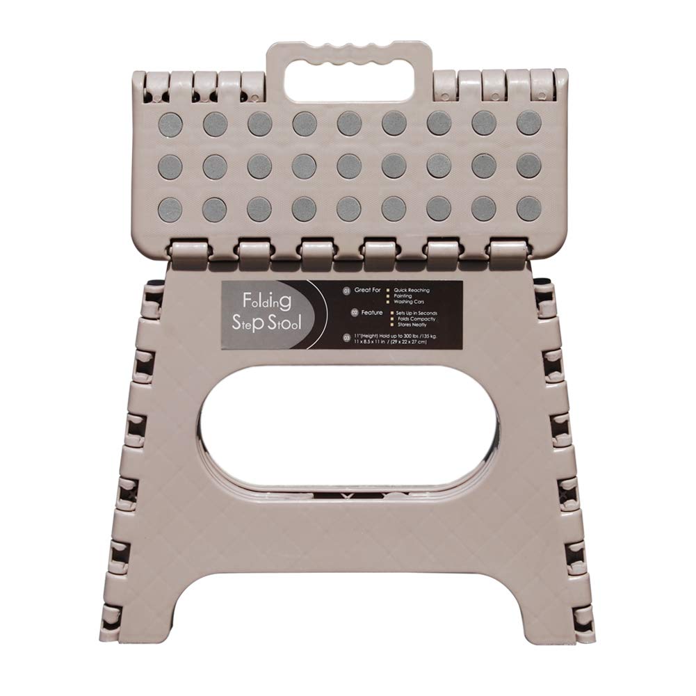 BEEANDEE folding step stool closed for compact storage.