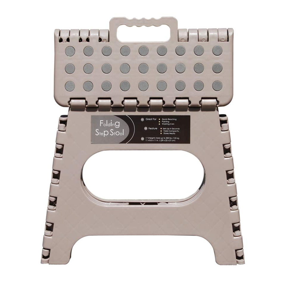 BEEANDEE folding step stool closed for compact storage.
