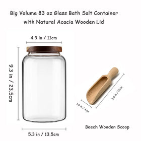 Beeco GIF2U airtight glass canister preserves bath salts freshness and aroma.