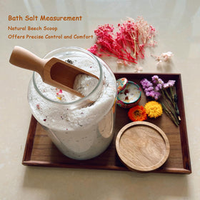 Beeco GIF2U bathroom decor glass jar with scoop for easy self-care.