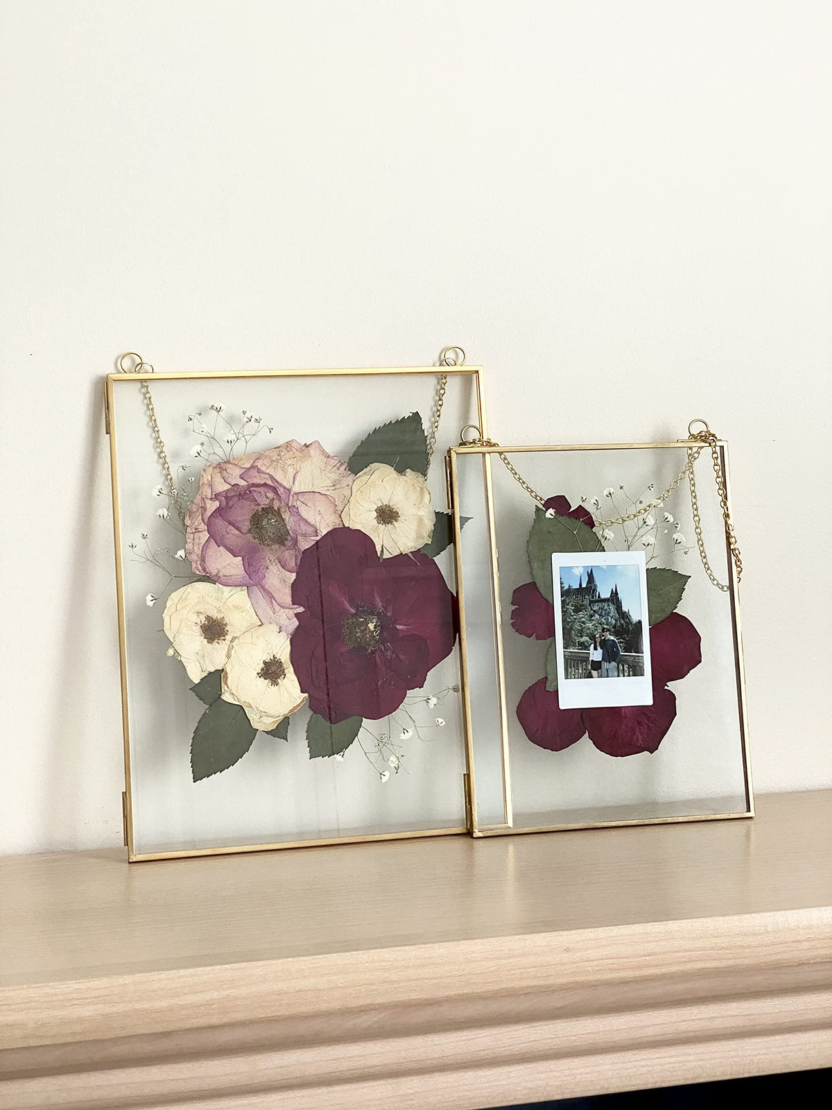 Beedecor pressed leaves framed in tempered glass for bright botanical decor.