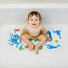 BeeHOMEe 35x16 inches bath mat offers wide tub coverage and safer stepping.