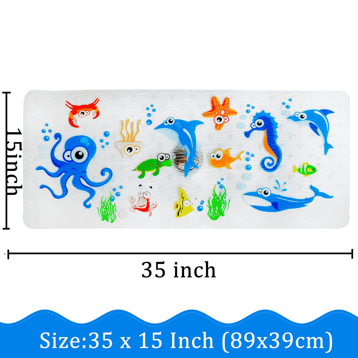 BeeHOMEe textured sea fish pattern mat adds playful visual appeal.