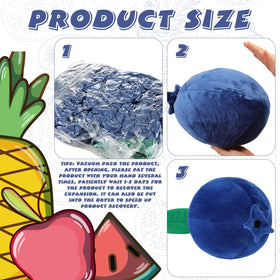 Beeveer blueberry plush pillow supports relaxation on sofa or bed.