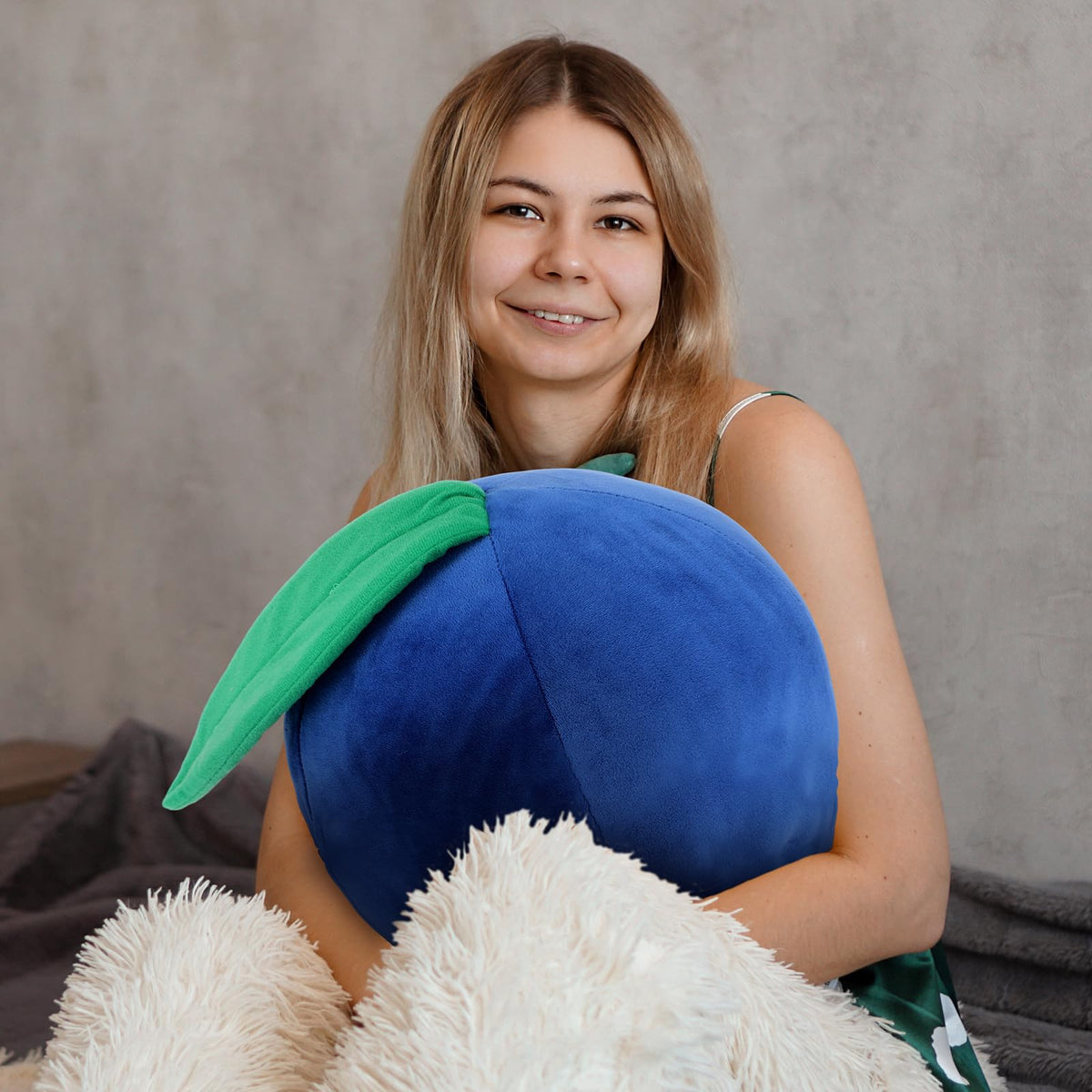 Beeveer blueberry plush pillow makes a thoughtful gift for friends.