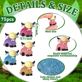 Beeveer Highland cow glitter figurine in brown for rustic displays.