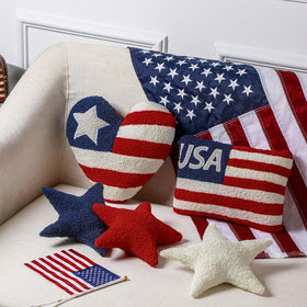 Beeveer patriotic square pillow brings festive comfort to any chair or couch