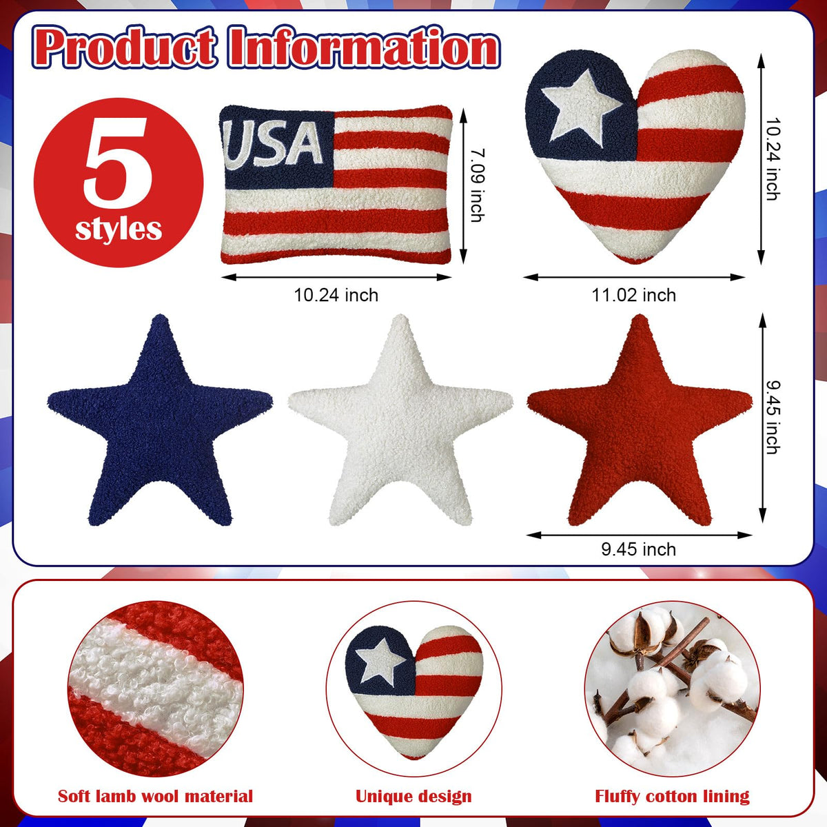 Beeveer patriotic star pillow adds playful texture to living room seating