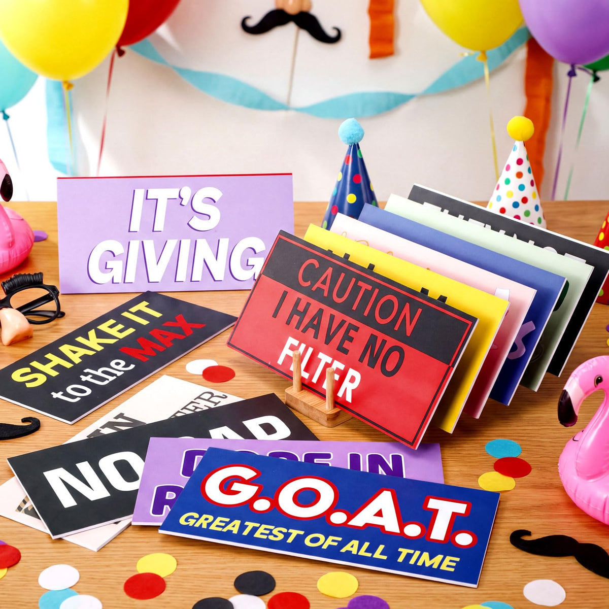 Beeveer waterproof photo booth props suitable for indoor and outdoor use.