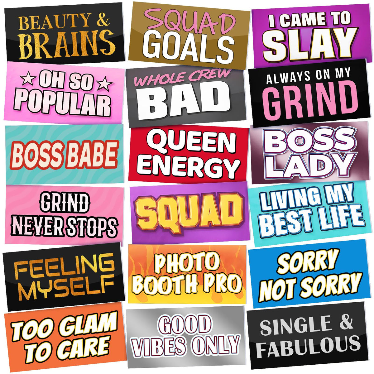 Beeveer photo prop set with 24 designs adds color to parties and selfies.