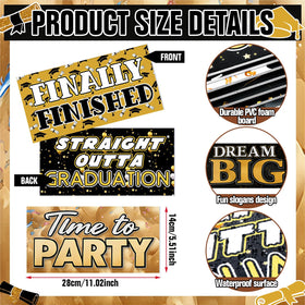 Beeveer 24 Designs graduation props display image, waterproof PVC for indoor and outdoor use.