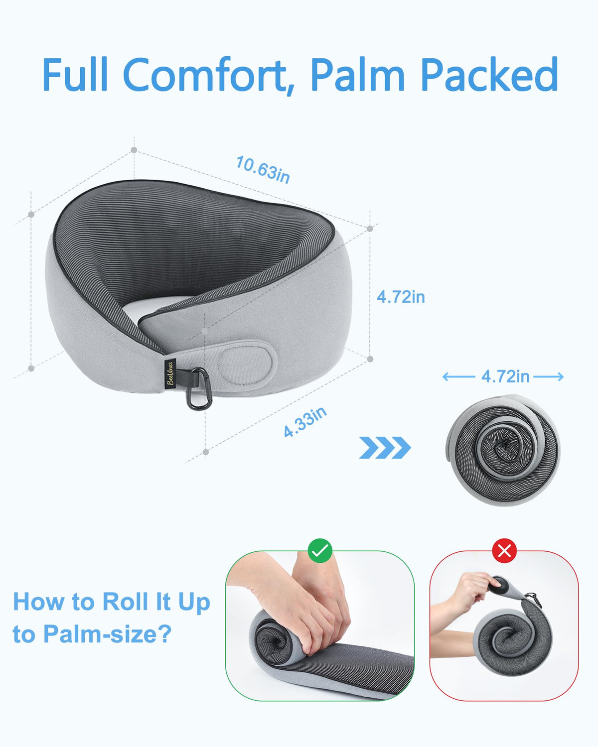 BeeVines travel pillow ideal for long haul journeys with steady neck alignment