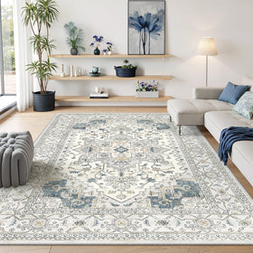 befbee beige-blue rug fits bedrooms, dining rooms, or study spaces