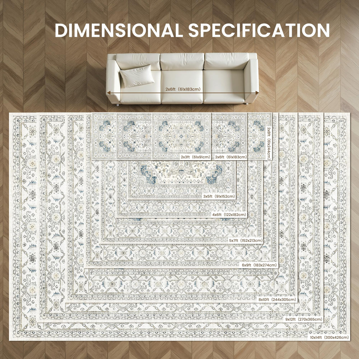 befbee 8x10 rug with non-slip backing keeps living areas steady and safe