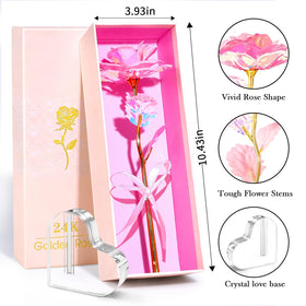 beferr artisan crystal rose with gold foil, ideal for gifting