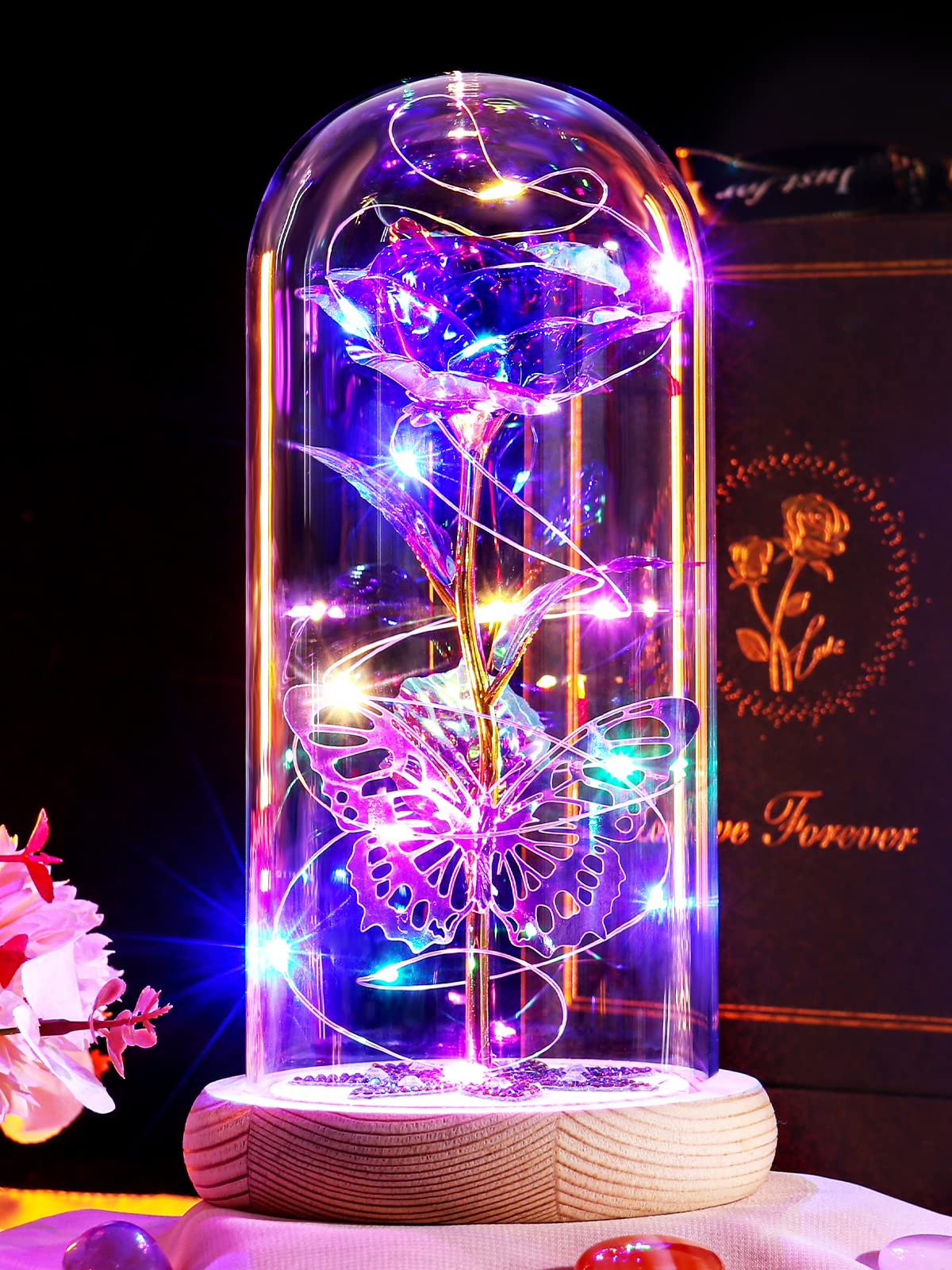 Beferr crystal diamonds on rose base—luxury accent for decor.