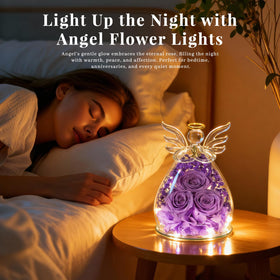 Beferr crystal glass cover highlights preserved rose for a striking display piece.