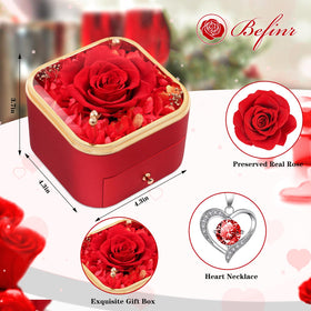 Beferr eternal rose gift box and necklace — ready-to-gift experience.