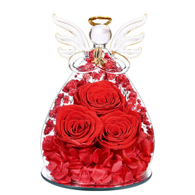 Beferr forever-preserved-rose-glass-angel keepsake for a lasting mom gift.