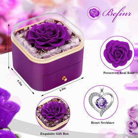 Beferr forever rose gift box displays elegant presentation for special occasions.