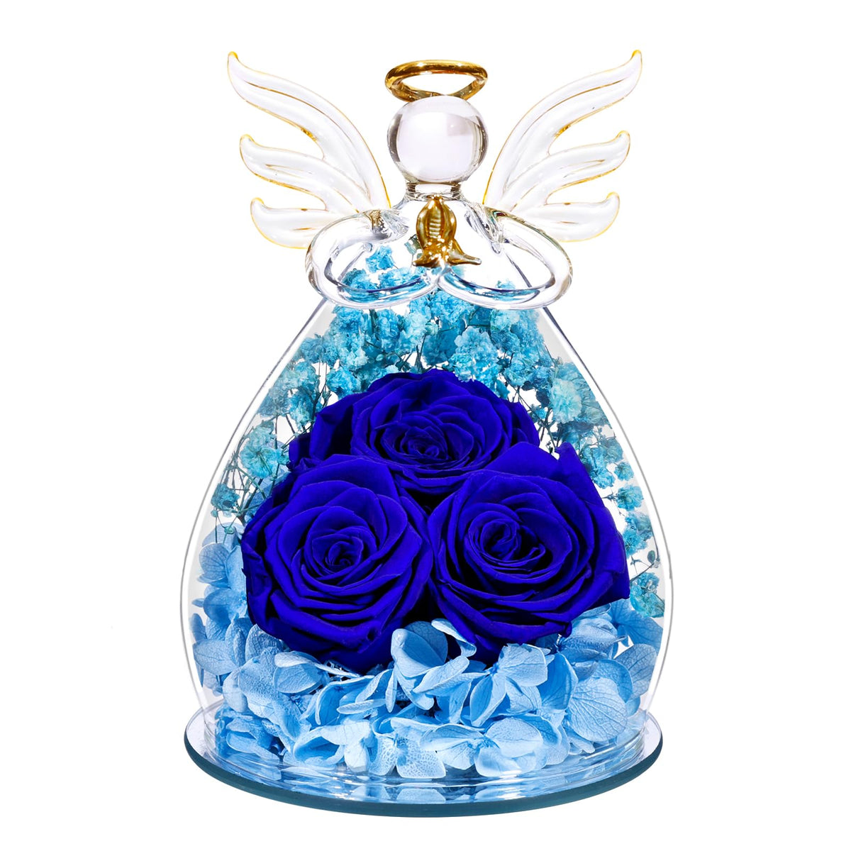 Beferr Forever Rose in Glass Angel Figurine for timeless keepsake and elegant decor.