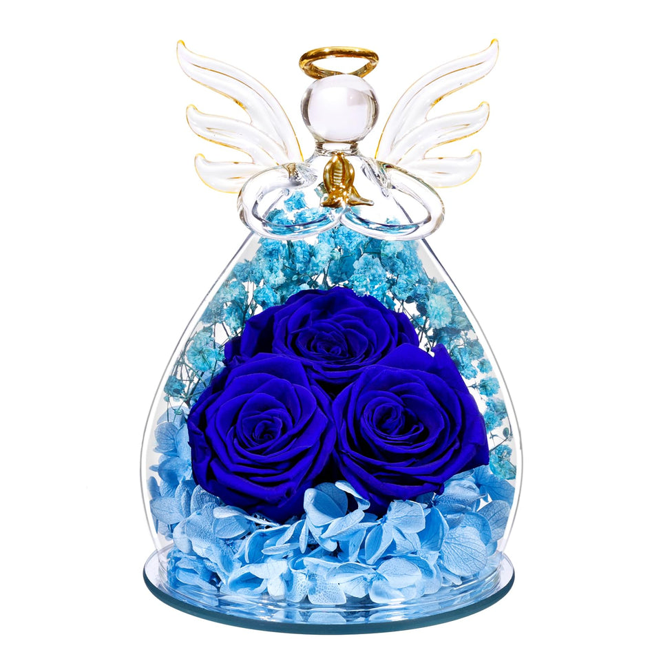 Beferr Forever Rose in Glass Angel Figurine for timeless keepsake and elegant decor.