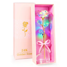 Beferr Galaxy Glass Rose with heart base enhances decor and lasting keepsake.