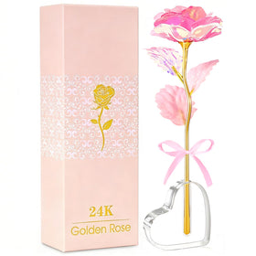 beferr galaxy glass rose with heart crystal base, a lasting keepsake