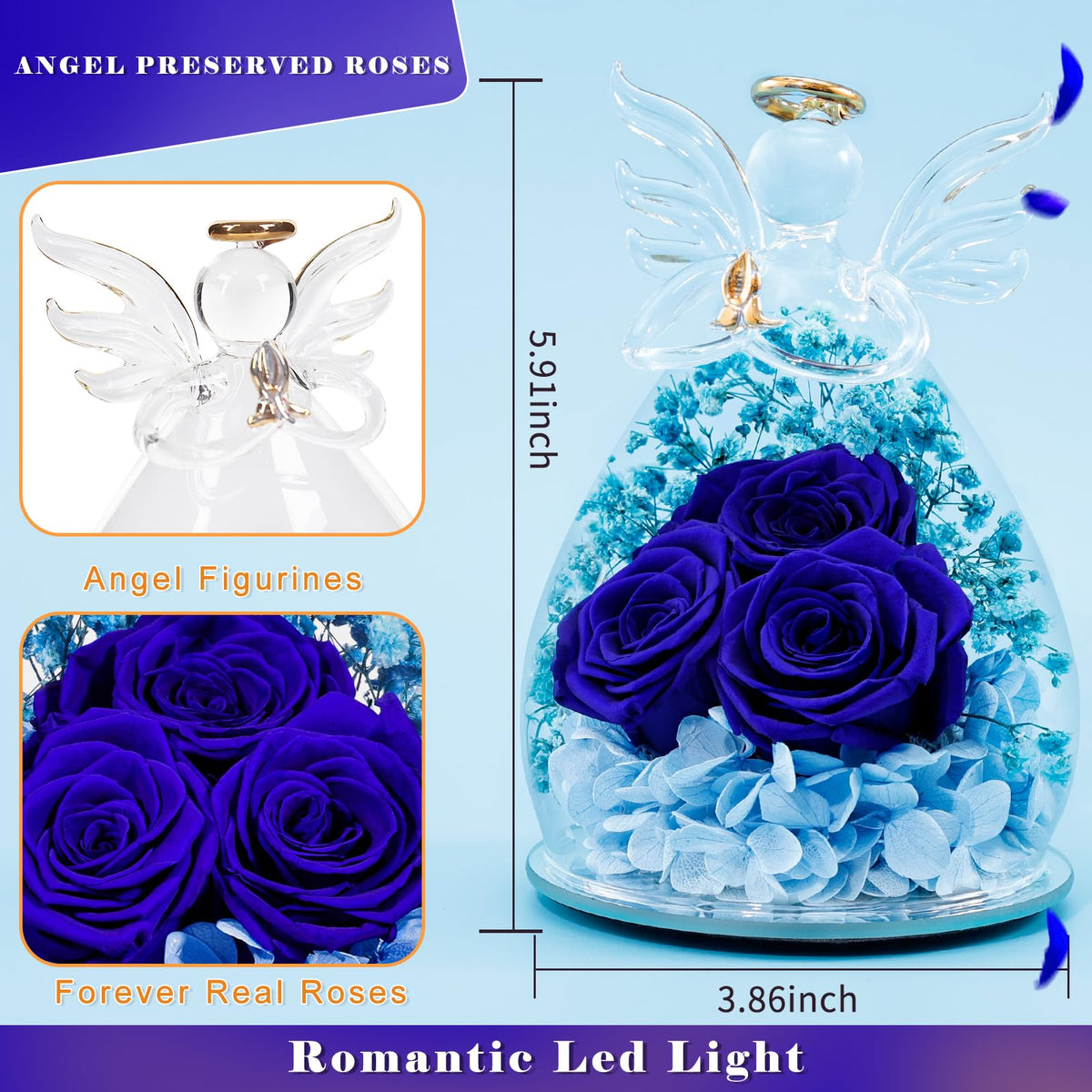 Beferr Handcrafted angel rose artwork adds unique decorative charm.