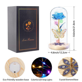 Beferr hard-glass-dome protects the rose while preserving beauty.