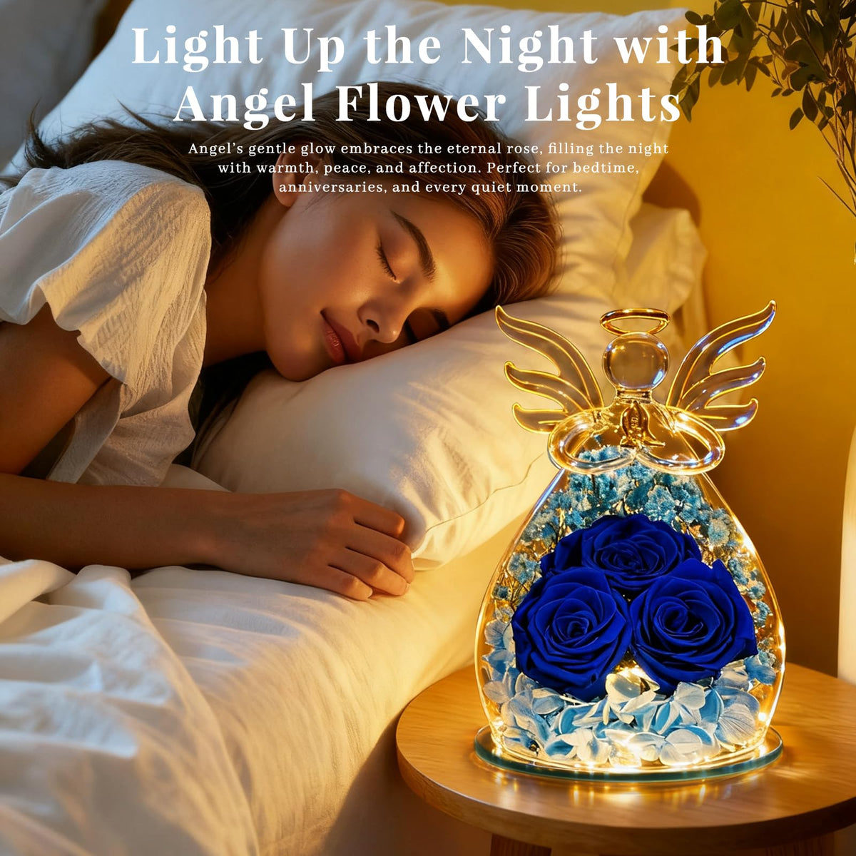 Beferr LED rose angel lights create a warm, romantic ambiance.
