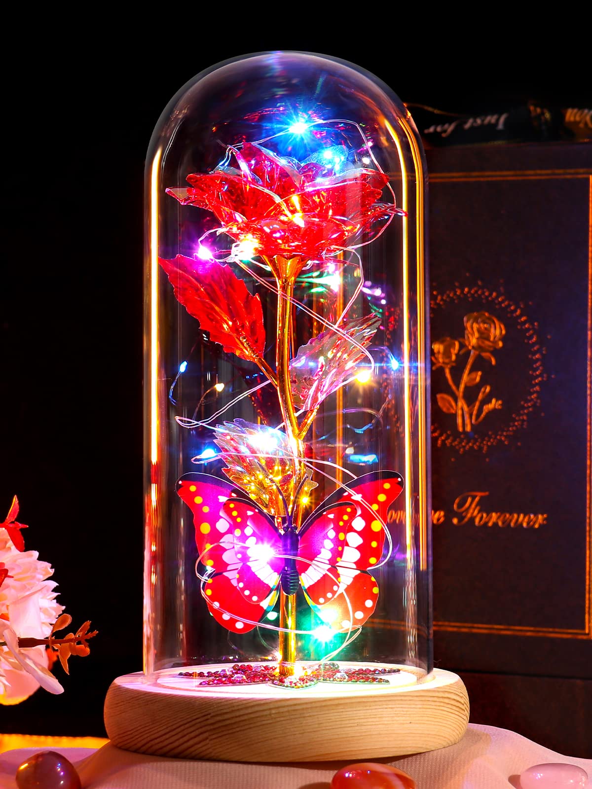 Beferr Mother's Day keepsake glows softly in dim rooms