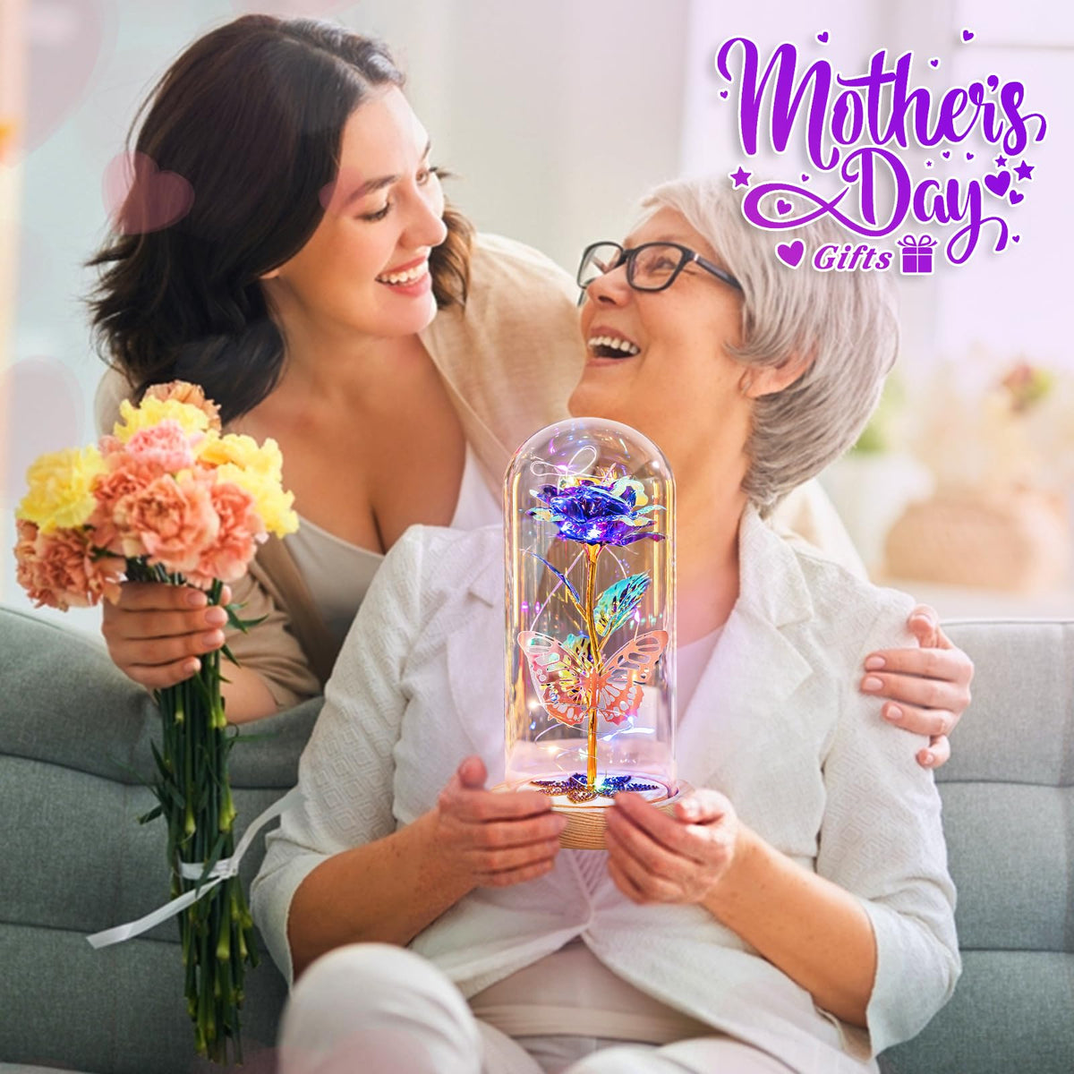 Beferr Mothers Day Rose with LED gift box—perfect for gifting on special occasions.