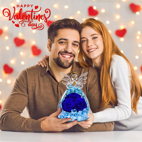 Beferr Preserved rose in glass dome offers low maintenance beauty.