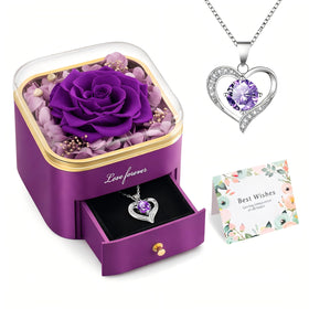 Beferr preserved rose with necklace offers a lasting keepsake gift.