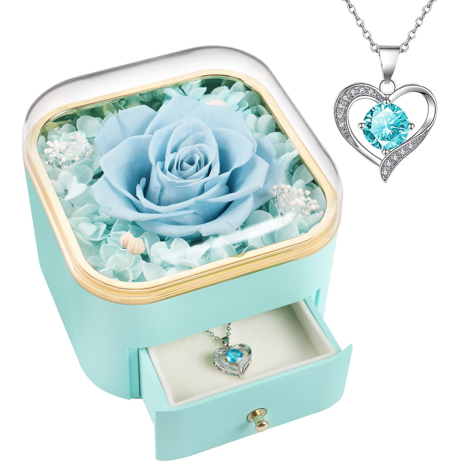 Beferr preserved rose with necklace, a timeless gift idea for mom or partner.
