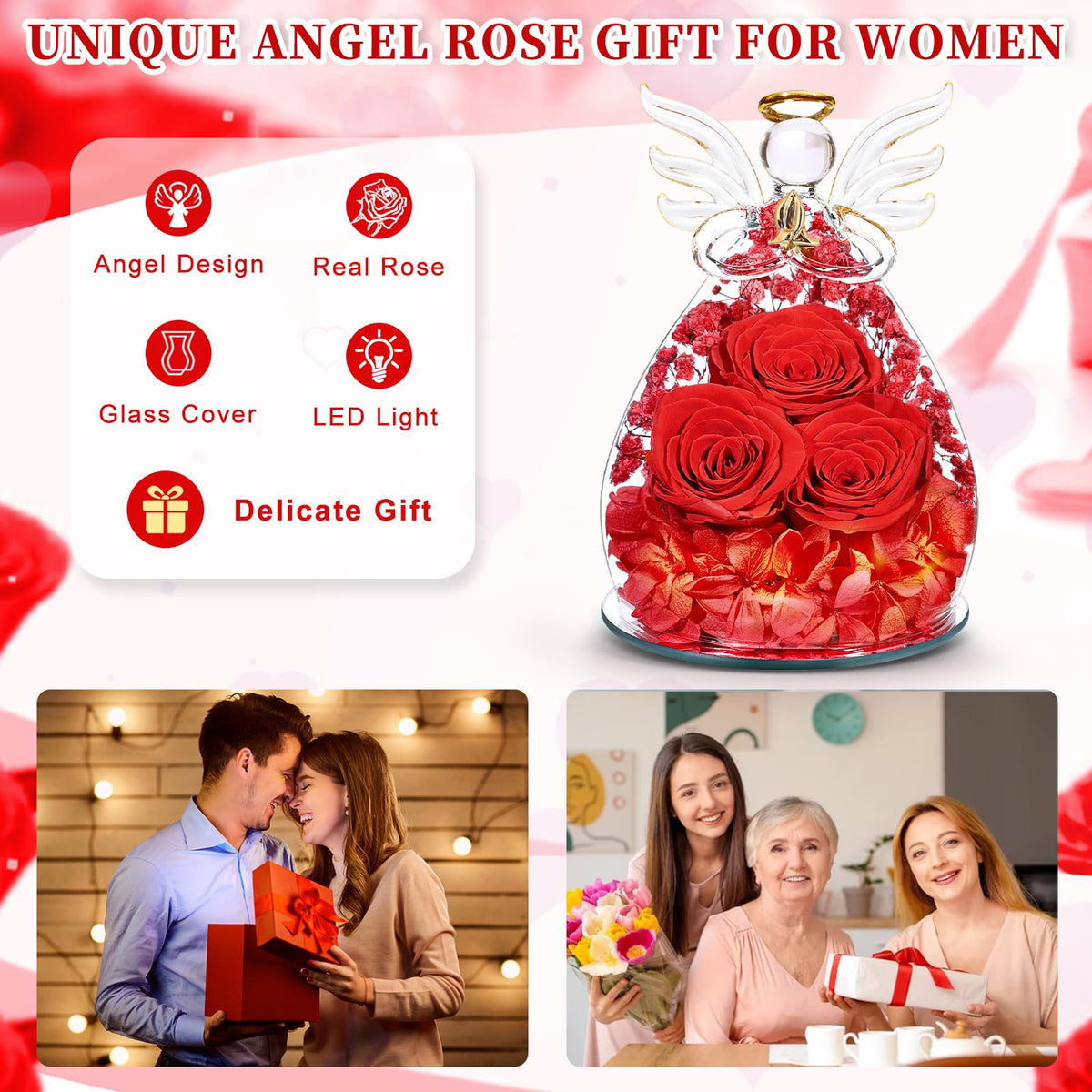 Beferr romantic-home-decor-rose-angel creates a warm, inviting focal point.