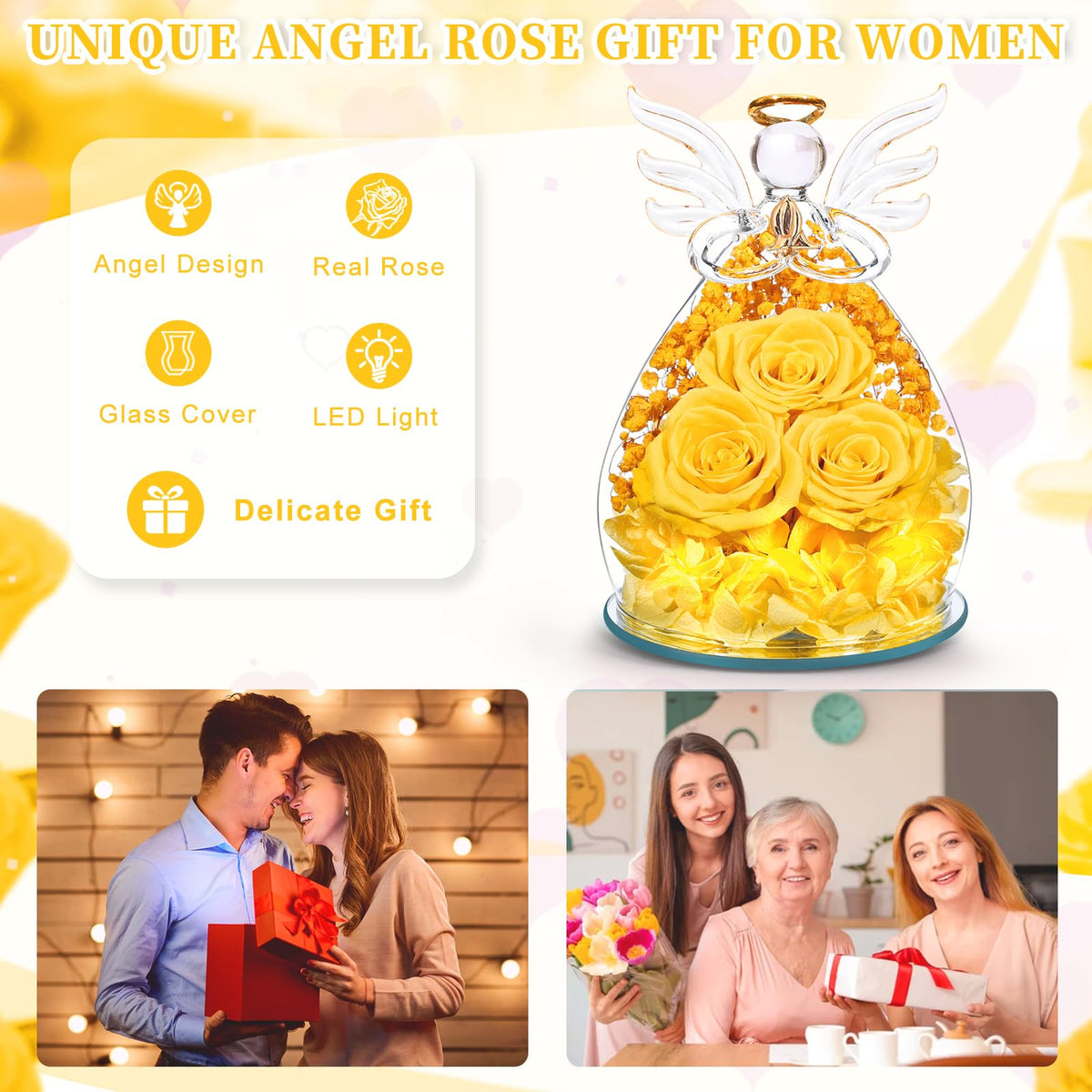 Beferr romantic rose angel display enhances living spaces