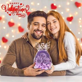 Beferr rose angel figurine with LED lights adds romantic ambiance to any room.