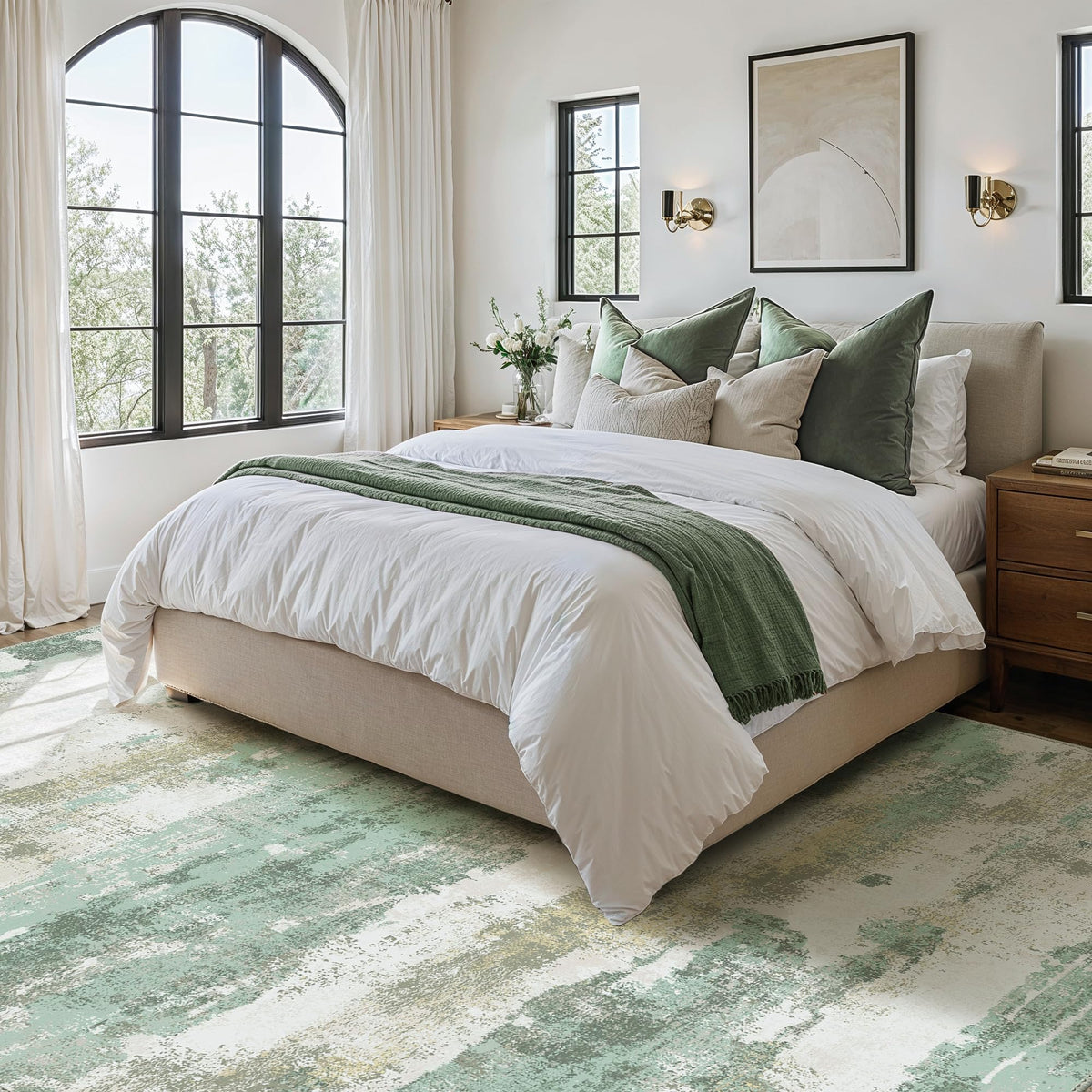 Beimo machine-washable 8x10 rug ready for easy cleaning and care