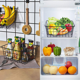 Beimu metal storage bins in black offer durable, rust-resistant kitchen organization.