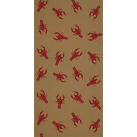Beistle Crawfish Kraft Paper Table Roll in brown with red crawfish print for Cajun gatherings.