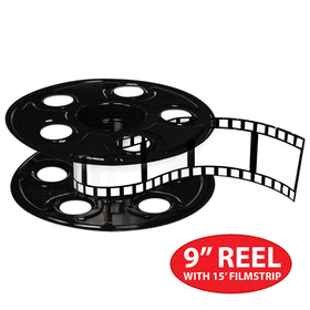 Beistle movie reel closeup detail enhances authentic cinema ambience.