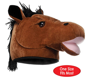 Beistle plush horse head hat expressive eyes add character to costumes