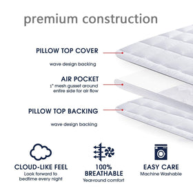 BEIVIG topper offers breathable surface for cooler, comfortable nights.